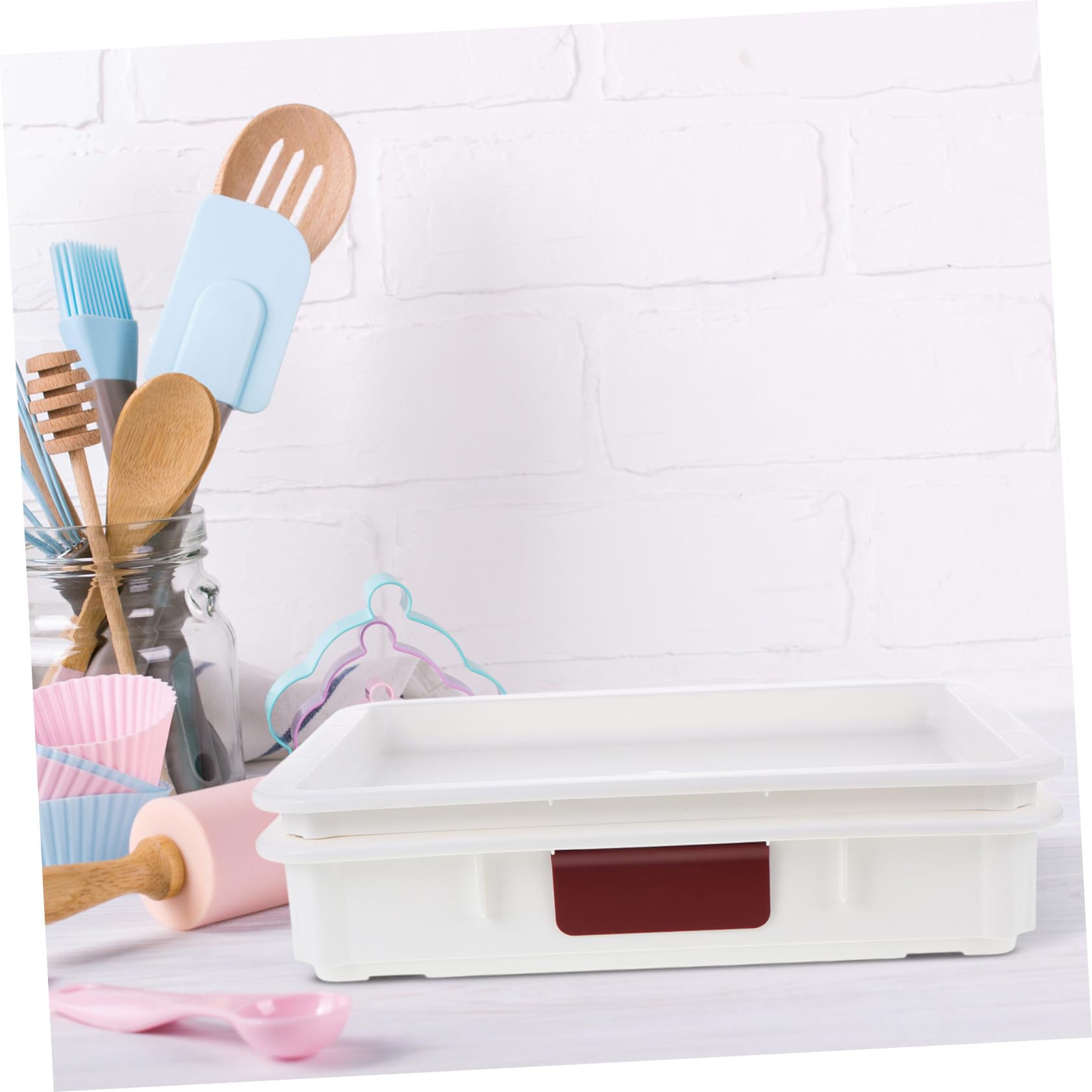 Zerodeko Caja Para Almacenar Masa De Pizza Apilable Con Tapa Contenedor De Masa De Pan Para Fermentación Para Refrigerador y Cocina