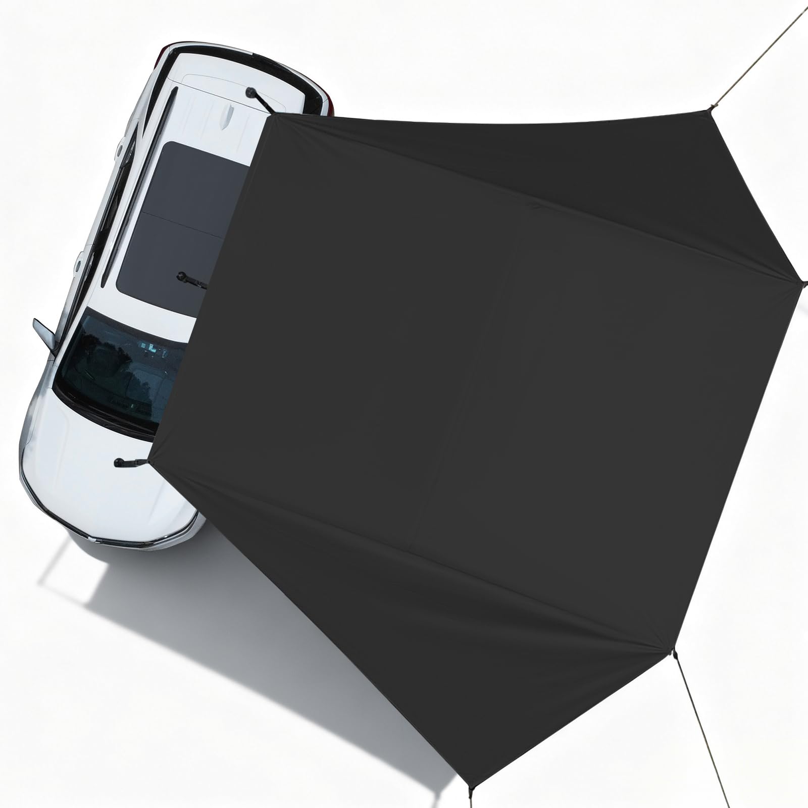 Toldo para coche, 2 x 3 x 2 m, Oxford 210D con columna de agua de 8000 mm y 99,9% de protección UV, universal, con varillas de aluminio, ventosas y cuerdas reflectantes para SUV, furgonetas, caravanas