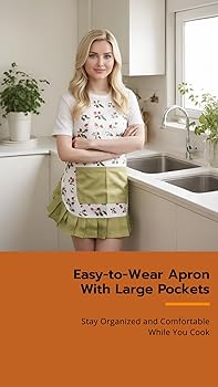 Amazon.com: Alex Virtue Vintage Floral Apron for Women with