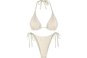 Ribbed Nudie Bikini Sets for Women