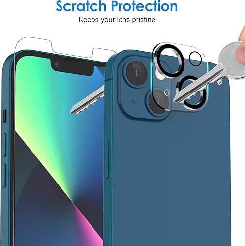 Miniatura 5 de JETech Protector de pantalla para iPhone 13 de 6.1 pulgadas con protector de lente de cámara, herramienta de fácil instalación, película de vidrio