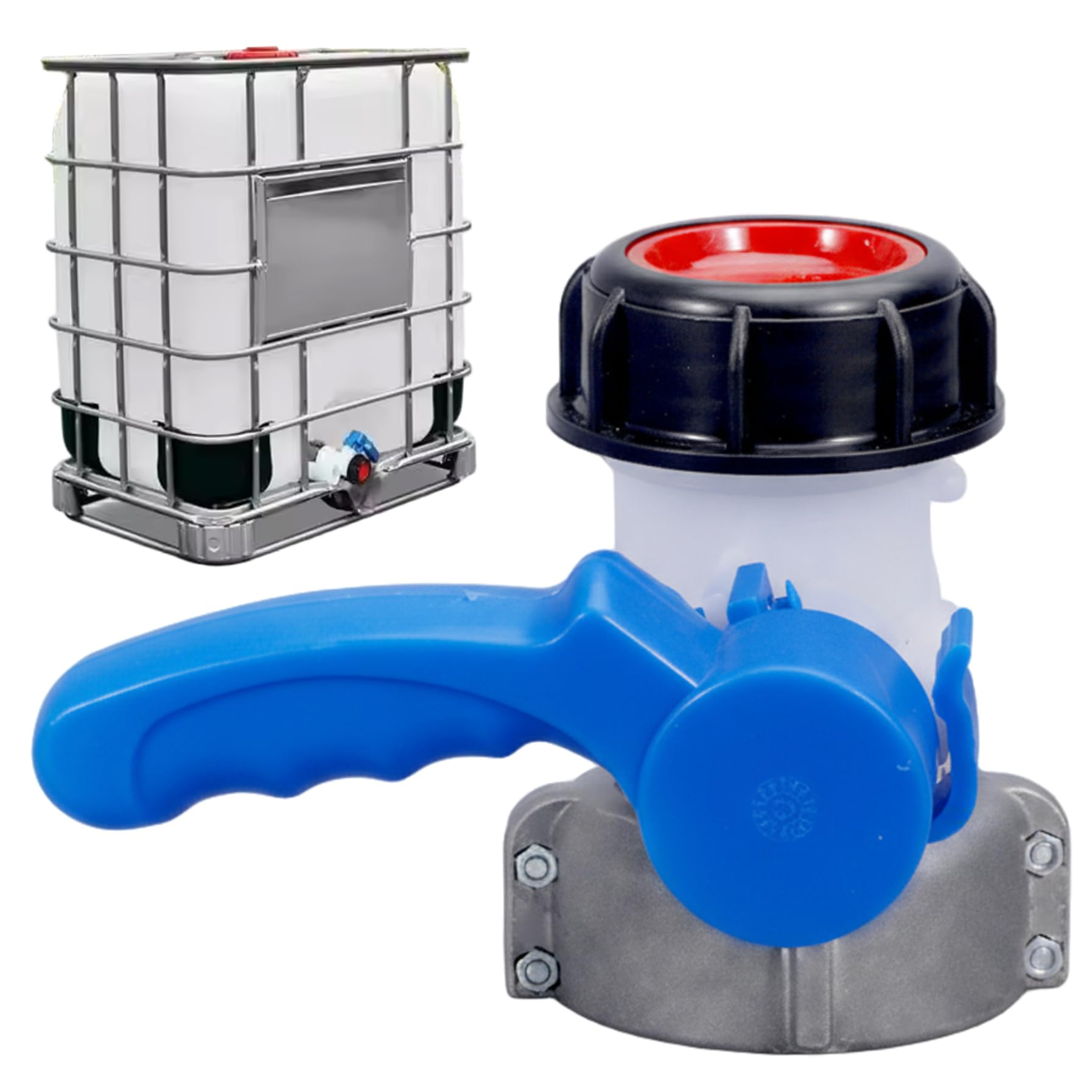 Válvula de mariposa DN50 para totalizador IBC con adaptador de aleación de aluminio