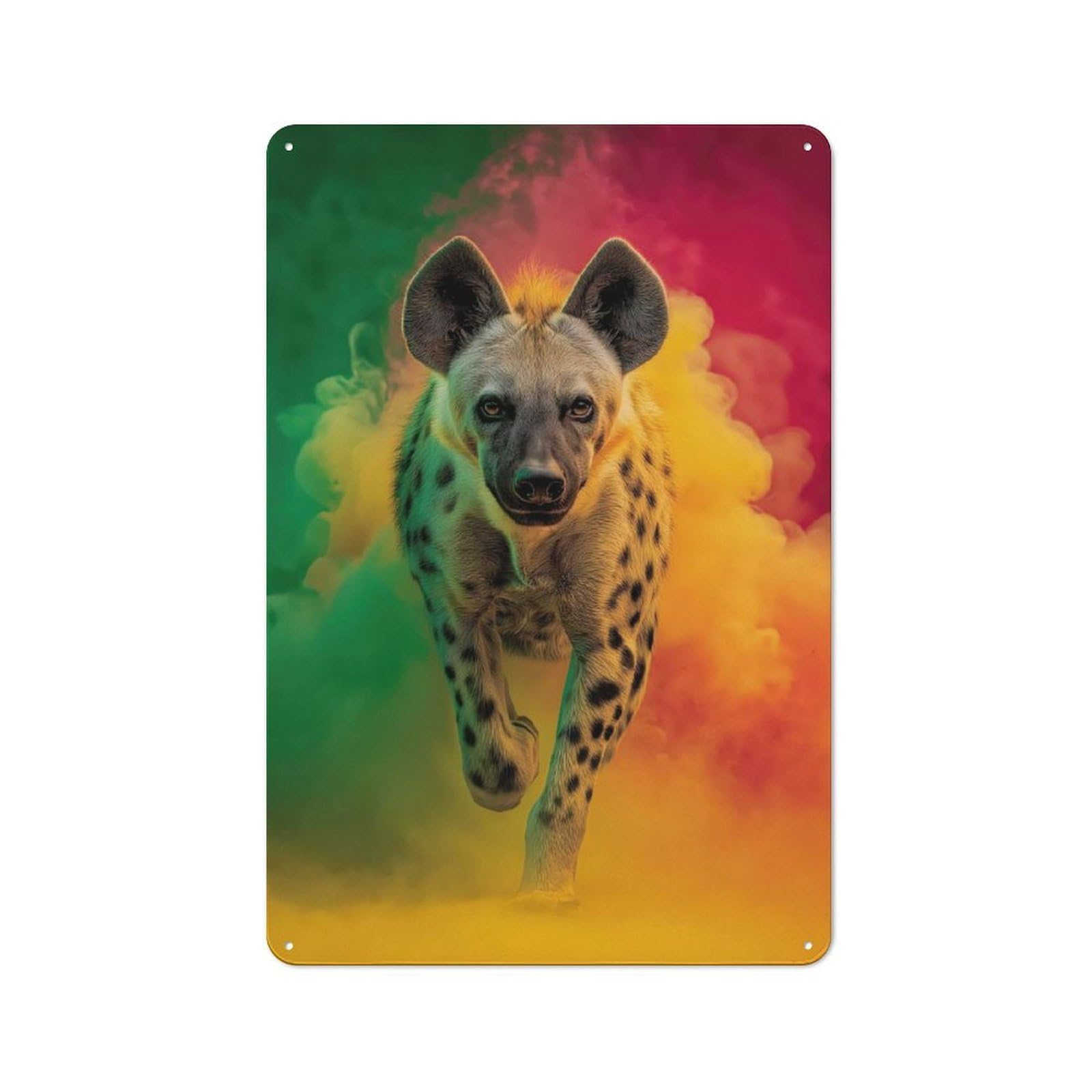 Junmoney Rasta Hyena Vintage Tin Sign 30X20cm With For Kitchen Or Home Bar, For Retro Home Interiors, For Cafés, Pubs And Restaurants