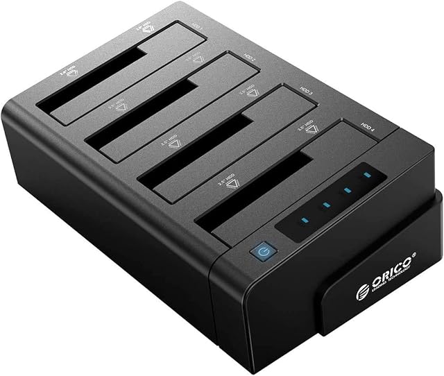 HDD Duplicator Dock ORICO 4-Bay USB 3.0 Hard Drive Docking Station Cloner for 2.5/3.5 Inch SATA III HDD/SSD - Compatible with Windows Mac PC
