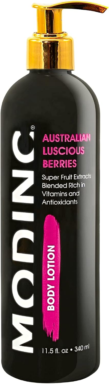 Modinc Luscious Berries Body Lotion Luxury Moisturizing Australian Formulated with Antioxidants,Hydration Blend for Sensitive Skin,Vegan,Cruelty Free,Hypoallergenic,11.5 Ounces