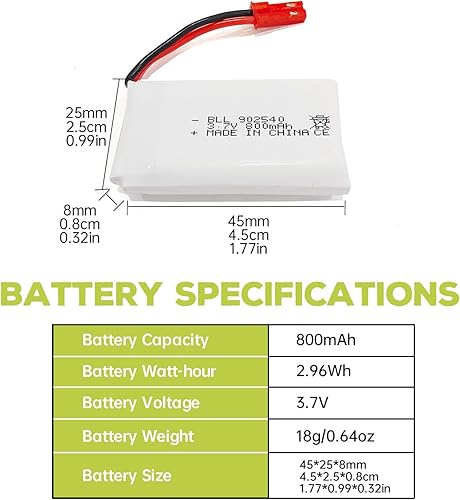 Miniatura 7 de sea jump 5 unids 3.7 V 800 mAh Lipo batería de control remoto Drone con cargador 5 en 1 enchufe JST adecuado para SYMA X56W MJX X400W X300C X800