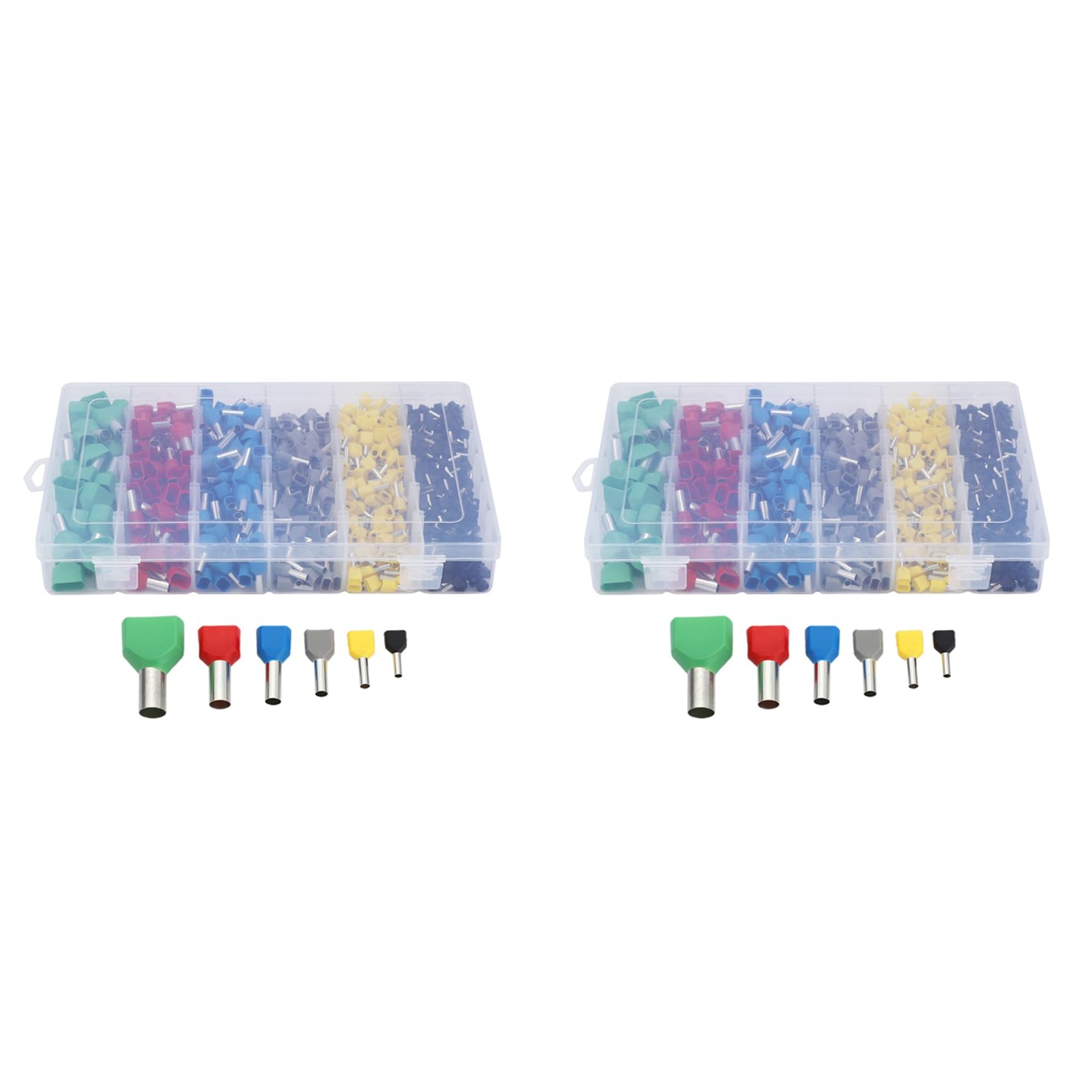 Jnchdghwa 3120Pcs Dual Bootlace Ferrule Teminator Kit Electrical Crimp Dual Entry Cord End Wire Terminal Connector