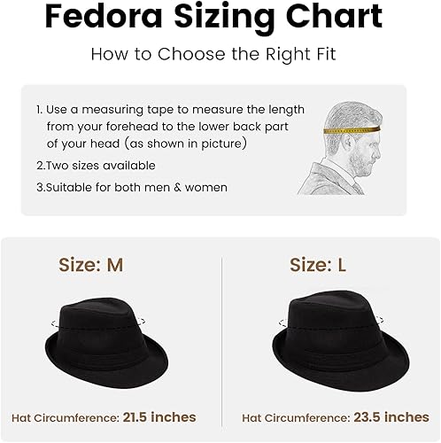 Miniatura 6 de Sombrero clásico de Manhattan estructurado Trilby Fedora para hombre para mujer