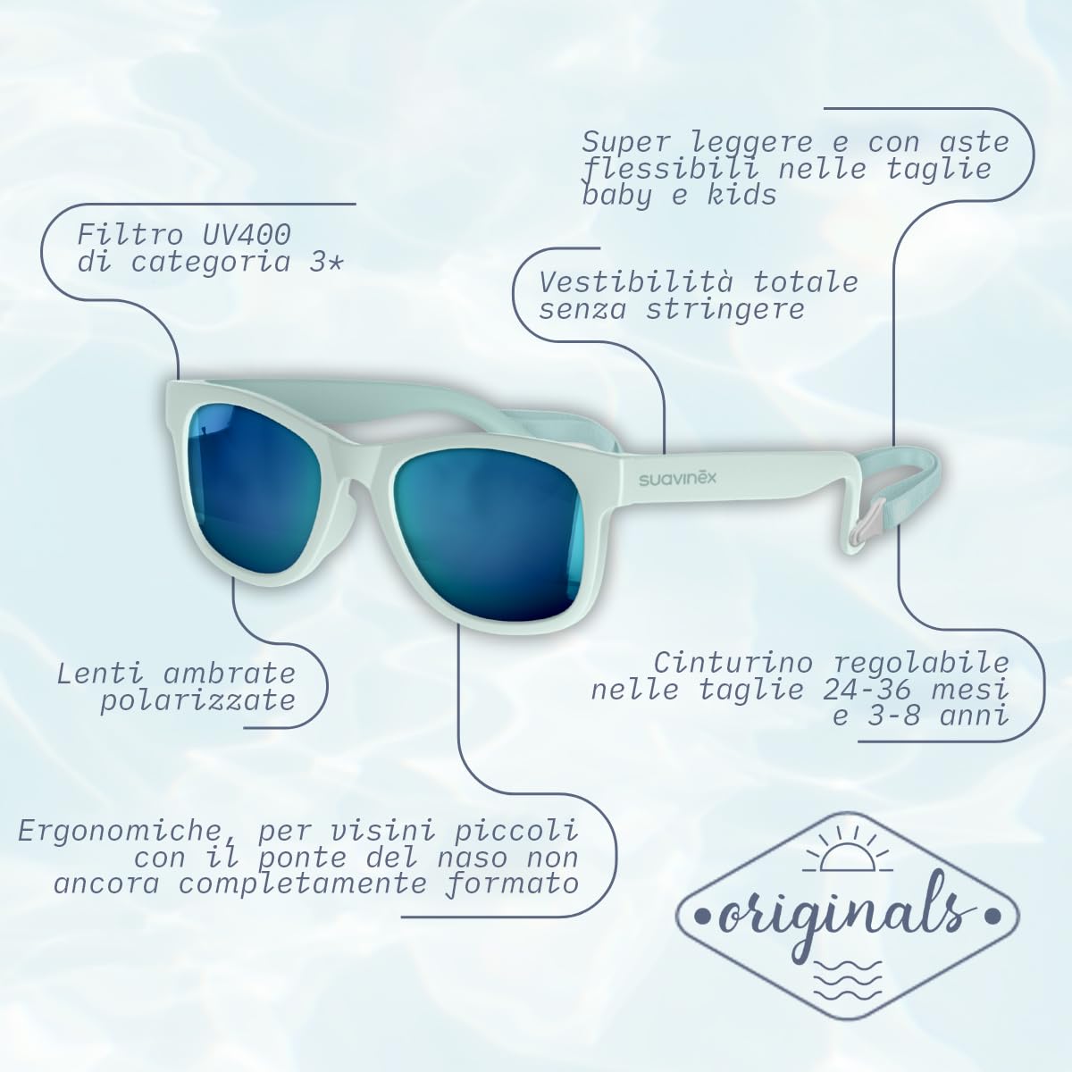 Suavinex Sunglasses Originals 2026 Occhiali Unisex - Bimbi 0-24 (Pacco da 1)