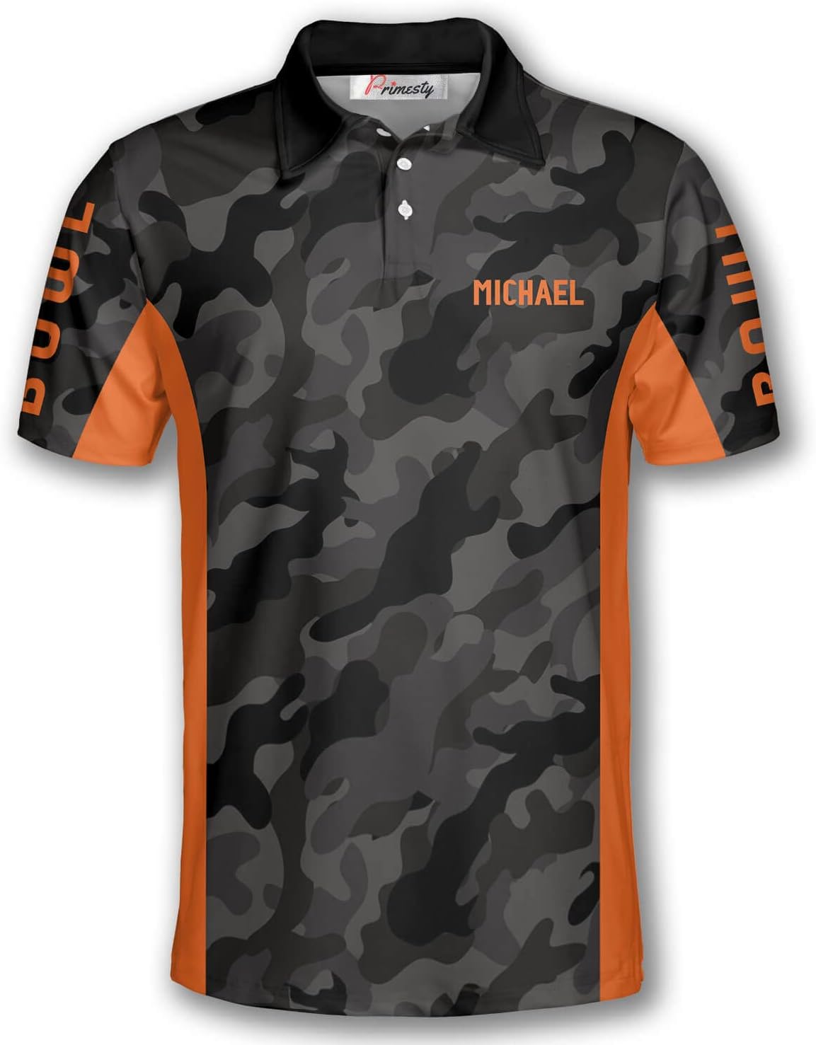 PRIMESTY Camo Bowling Shirts for Men, Custom Name & Team Camouflage Bowling Jersey, Personalized Bowling Polo S-5XL