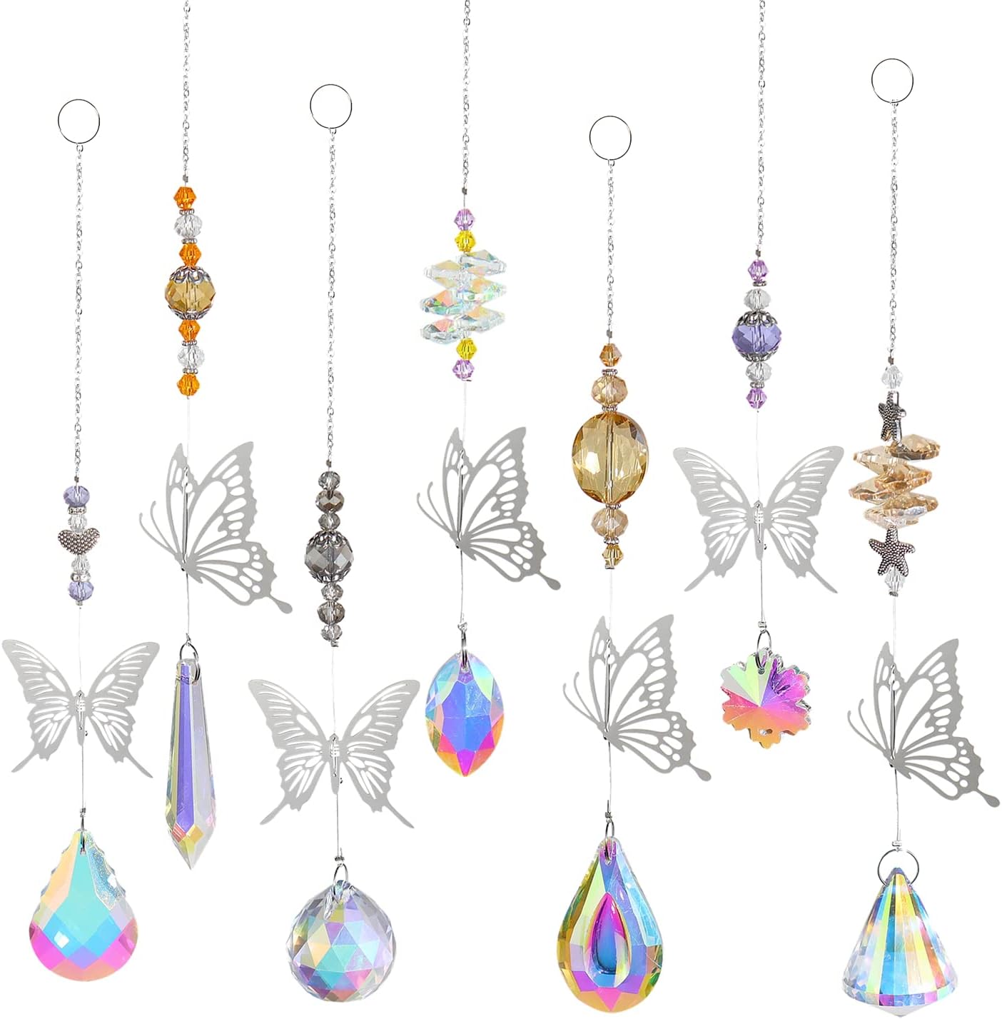Kristall Sonnenfänger Mit Schmetterlingen - Bunte Fensterdeko Als Geschenk