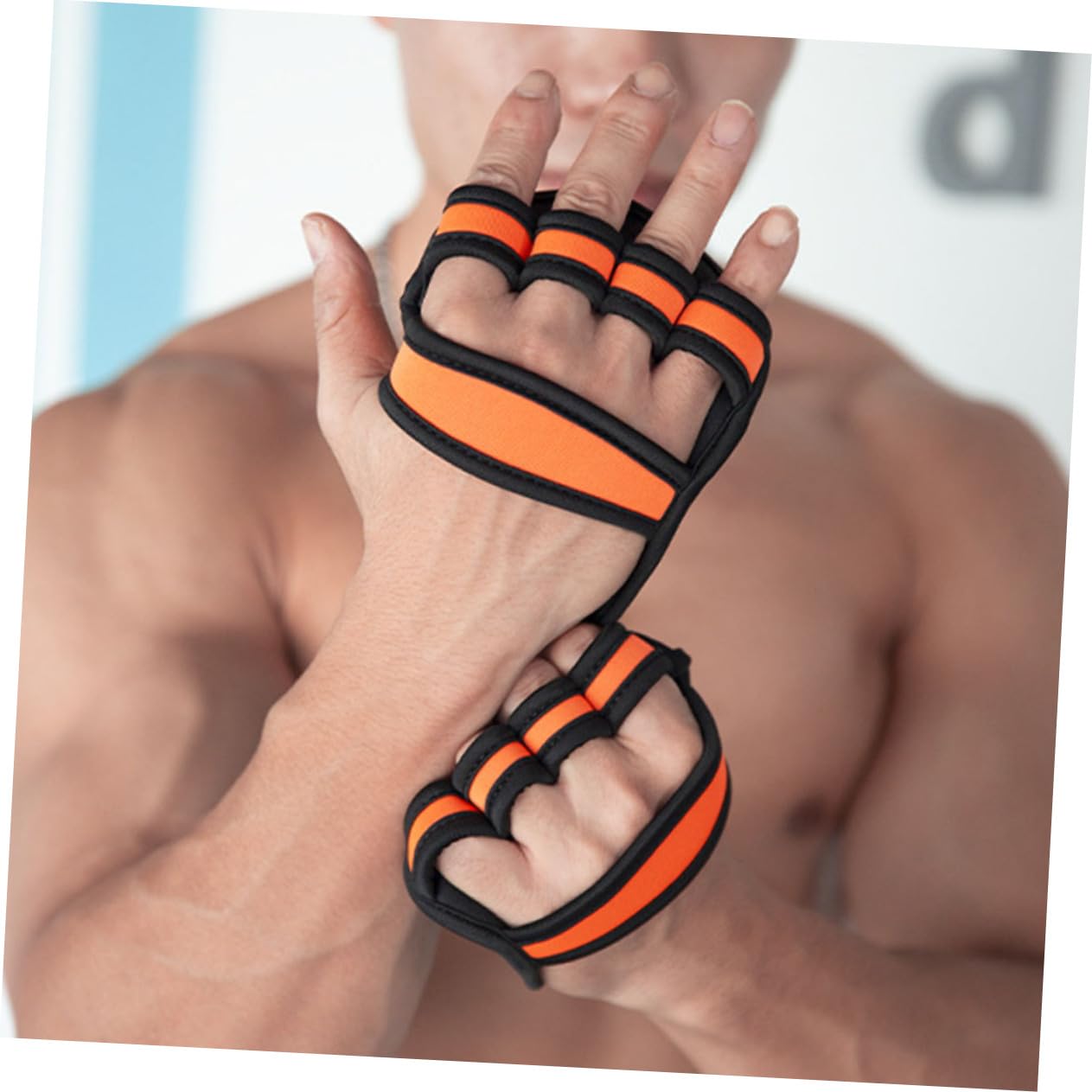 BESPORTBLE Guantes De Levantamiento De Pesas Apretones Hacer Ejercicio Guantes Hombre Guantes De Gimnasia De Los Hombres Guantes De Entrenamiento para Mujer Agarre Orange Neopreno