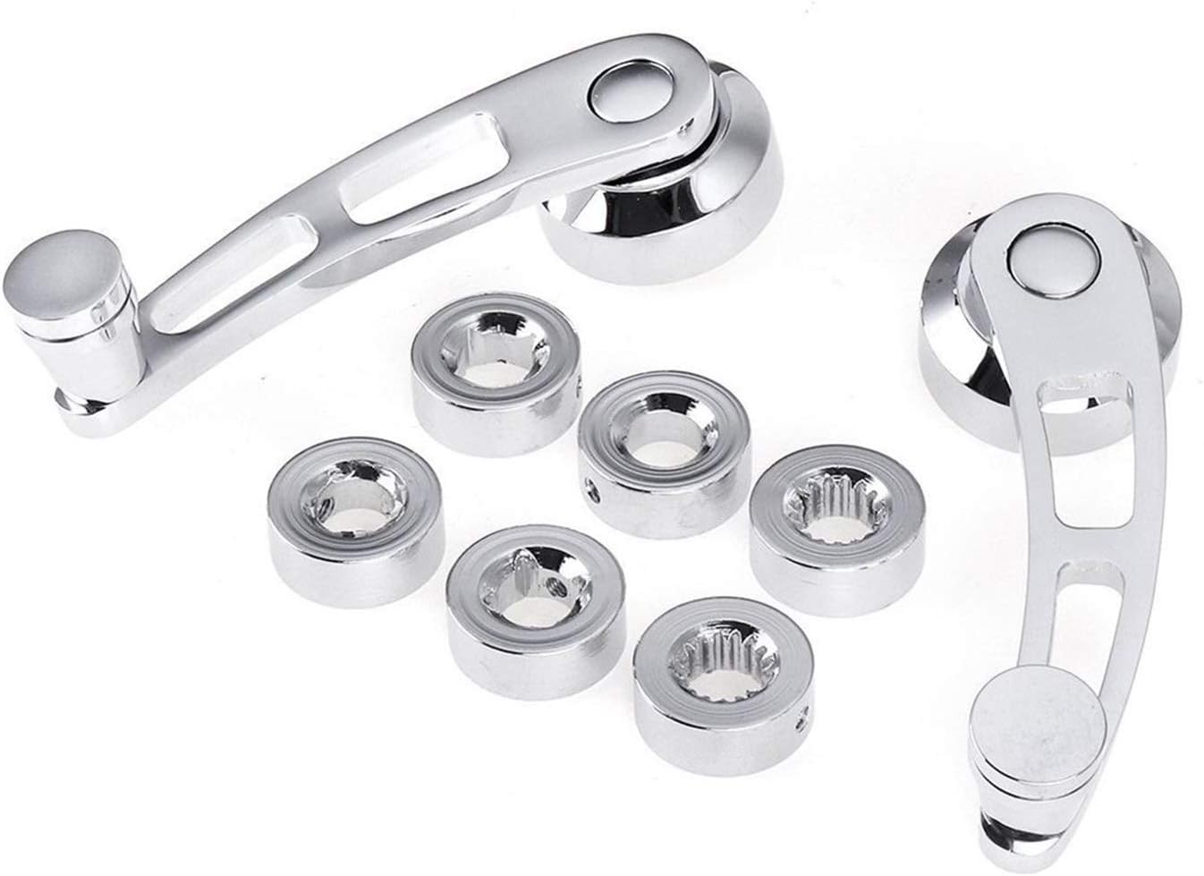 4 1/4" A Pair Car Window Crank Kit Exterior Door Handles Hot Rod, for Chevy, for Ford, for Chrysler, Chrome Billet Aluminum Door Handle Trim Cover