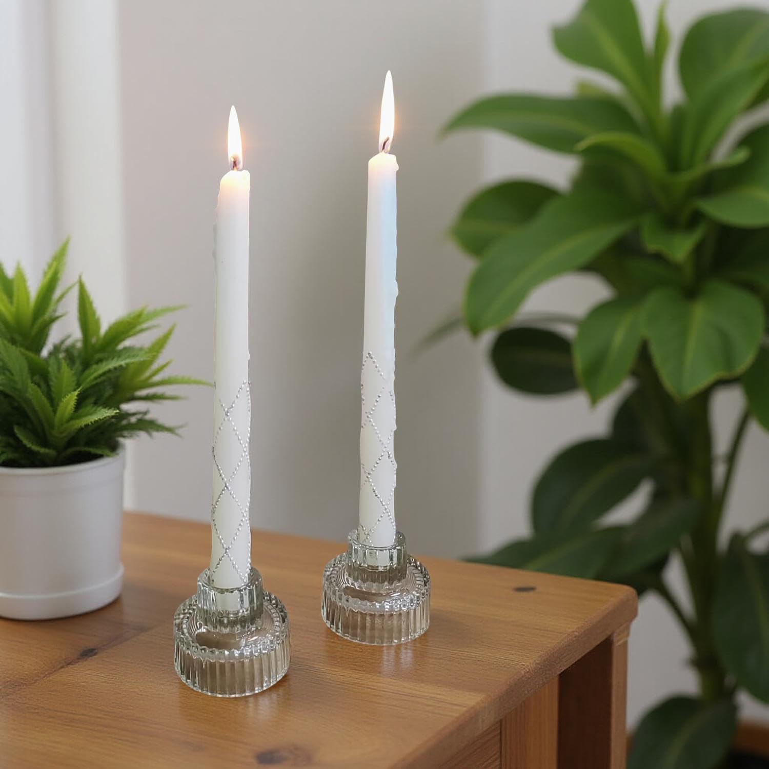 Hosley Set of 12 Glass Taper Candle Holders/Tea Light Candle Holders 2 Inches High Ideal Gift for Weddings Party Favor Reiki Meditation - Image 4