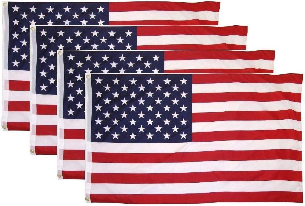 4 Pack Lot US Flag 3' X 5' Ft. USA American Flag Stars Grommets United States