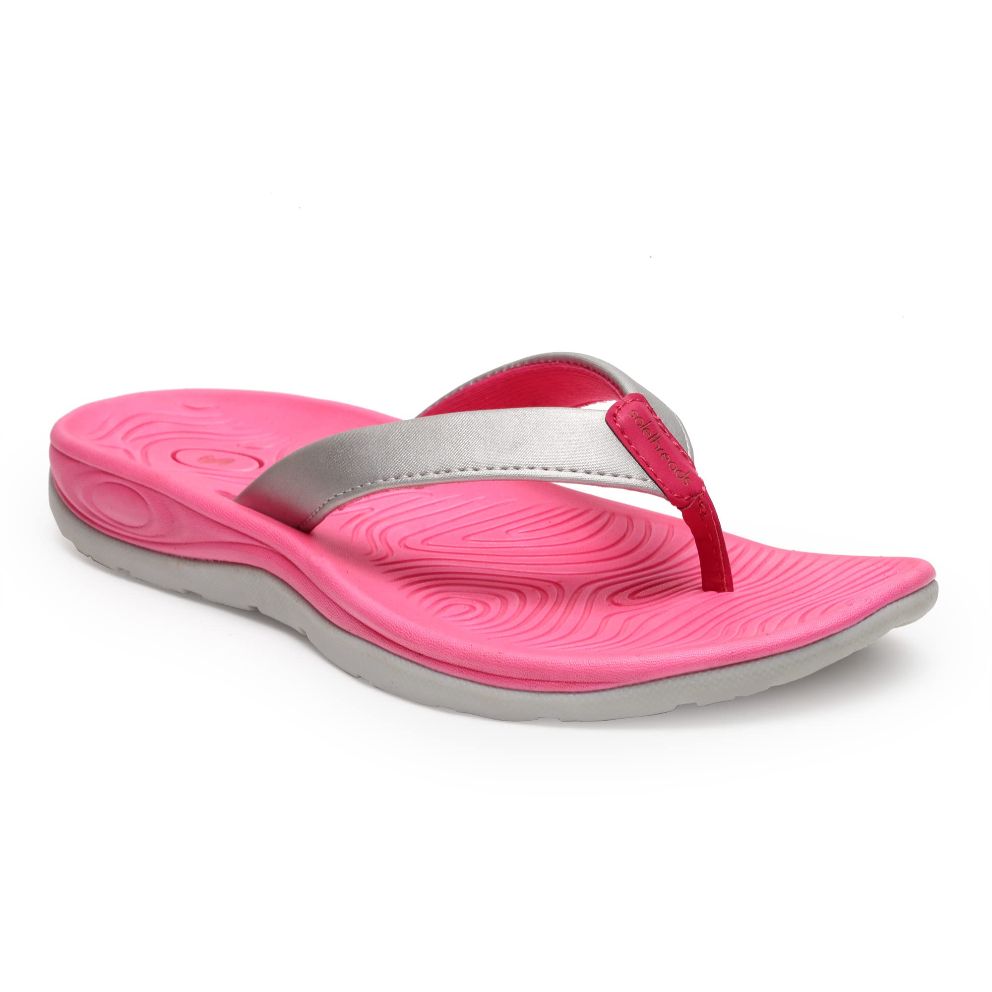 SOLETHREADS SERA| Super-Comfortable| SuperFoam| EcoTread| Soft| Plush| Slipper| Indoor| Outdoor| Flip Flops for Women|Pink/Silver|UK 4 (B09NDP286S) Amazon Price History, Amazon Price Tracker