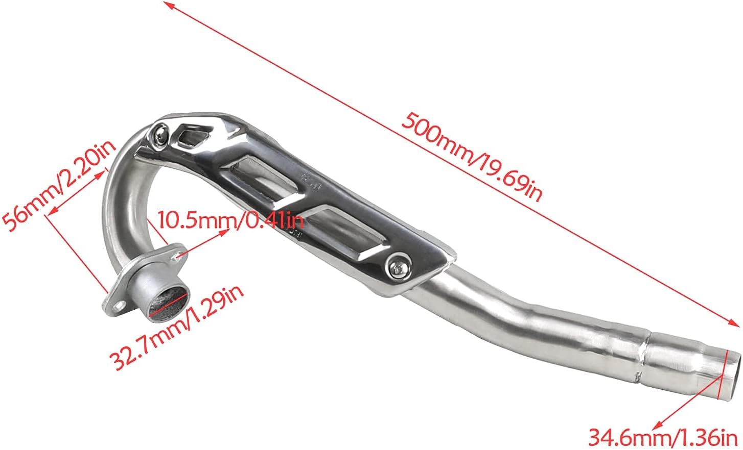 35mm Exhaust Muffler and Pipe System Stainless Steel with Gasket for CRF80F XR80R Motorcycle 150cc 160cc 200cc 250cc Vertical Engine Dirt Pit Bike Scooter Motocross Apollo Taotao