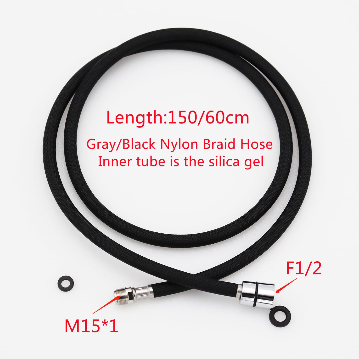 Geschirrbrause Schlauch Brauseschlauch 150cm M15 - Ersatzschlauch Für Küchen- & Badarmaturen - Nylon Bad Armatur Schlauch
