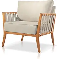 Poltrona Jade Linho Agarb Decor Cor:Linho Bege Claro