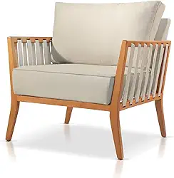 Poltrona Jade Linho Agarb Decor Cor:Linho Bege Claro