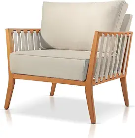 Poltrona Jade Linho Agarb Decor Cor:Linho Bege Claro