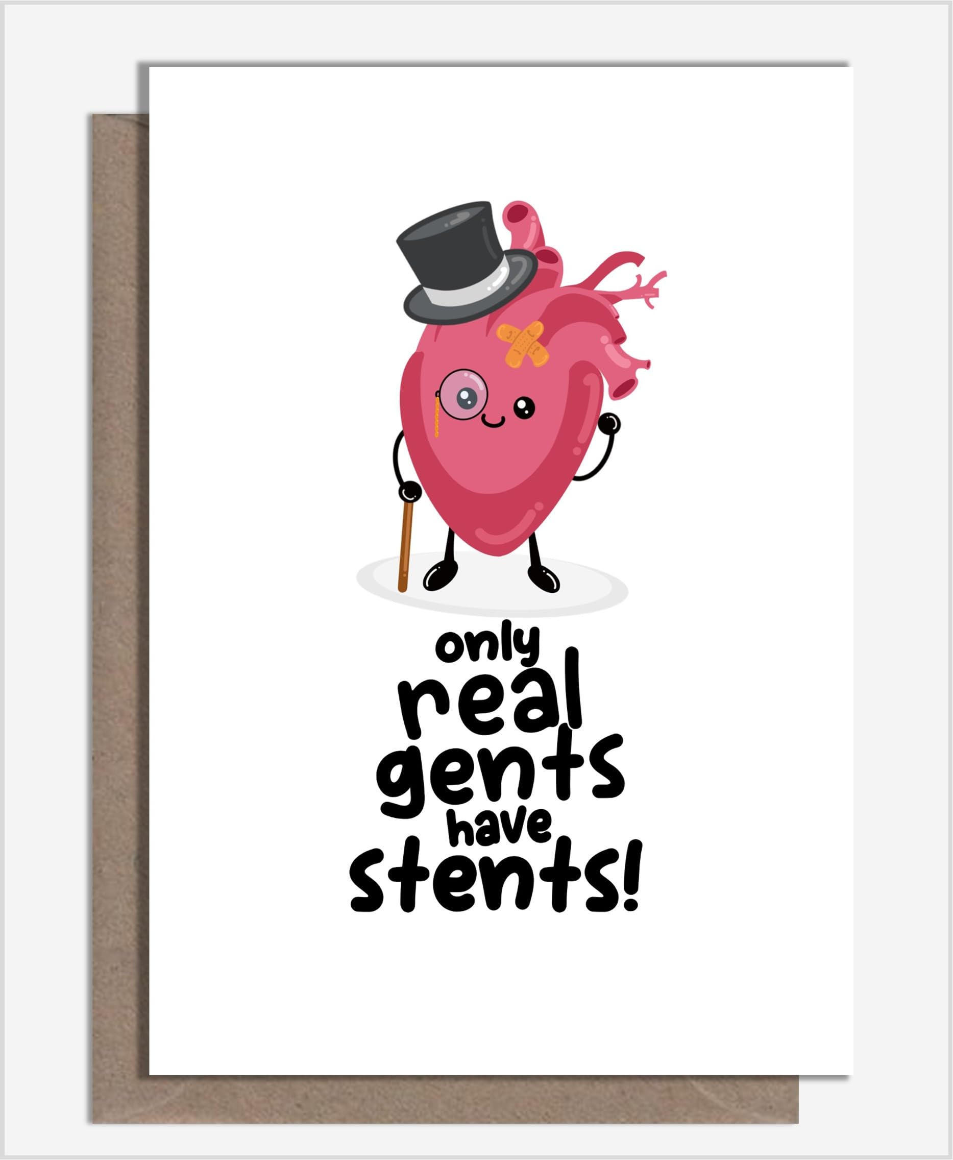 Funny & Cheeky Handmade Get Well Soon Greetings Card For Stent Heart Surgery, Recovery, Operation By What the Duck Cards - STENT (Card & Heart Confetti)