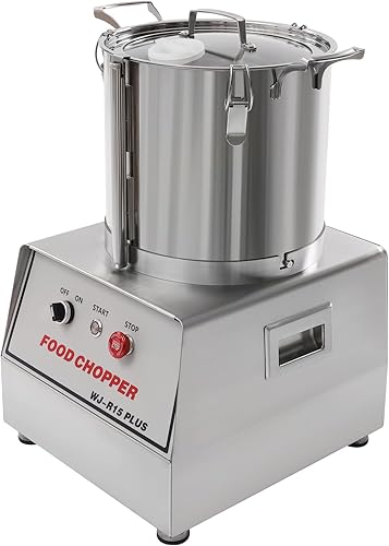 Miniatura 2 de Procesador de alimentos comercial, máquina eléctrica de 1400 W para picadora de verduras, 1400 RPM, procesador de verduras de acero inoxidable de