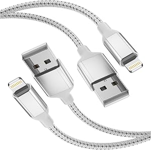 3FT iPhone Charging Cable, 2 Pack [MFi Certified] USB to Lightning Cable 3ft for Car Fast Charging Braided Short Cord Compatible with Apple 14/13/12/11Pro/X/XR/8/7/6s/Plus/SE/iPad