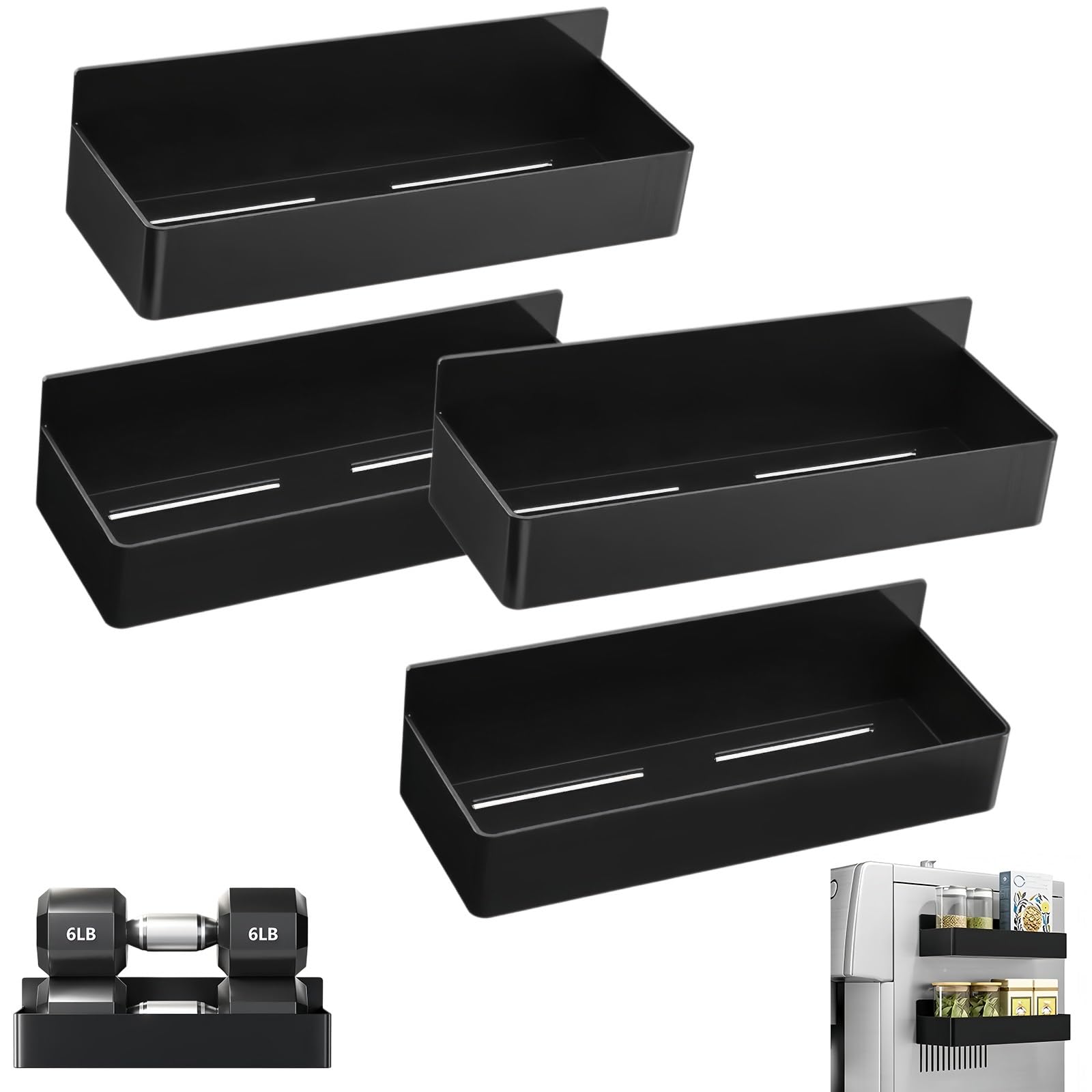 HOPASRISEE Strong Magnetic Refrigerator Shelf for Kitchen Organization