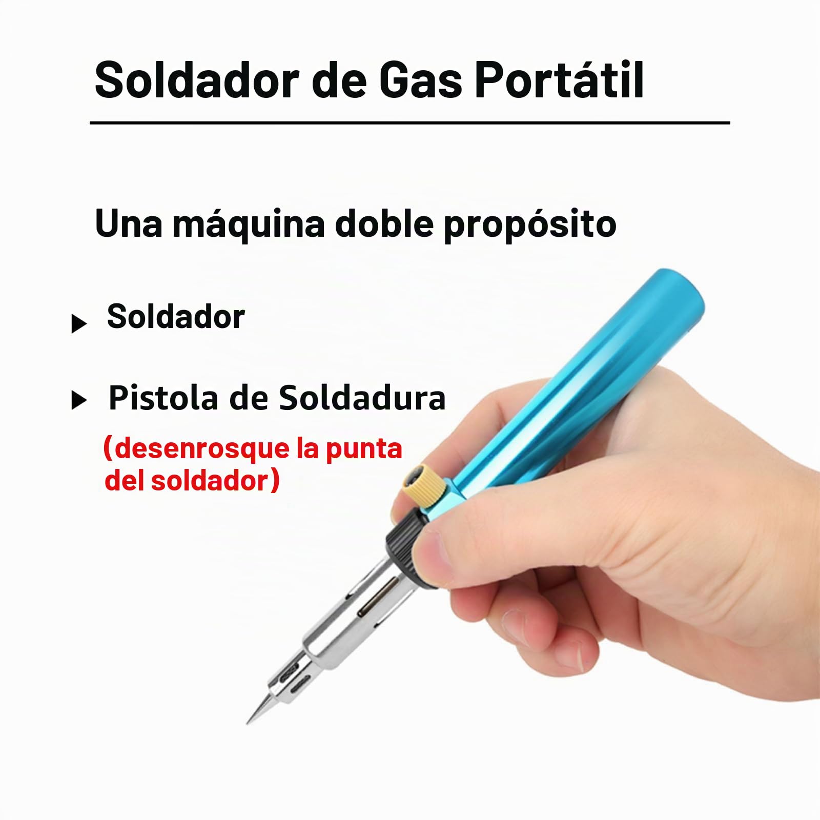 LiebeWH Soldador de Butano Soldador Estaño Gas Acero Inoxidable Portátil Temperatura Neumática Ajustable punta Alimentado por Butano para Automóviles Electrónica Bricolaje Soldering