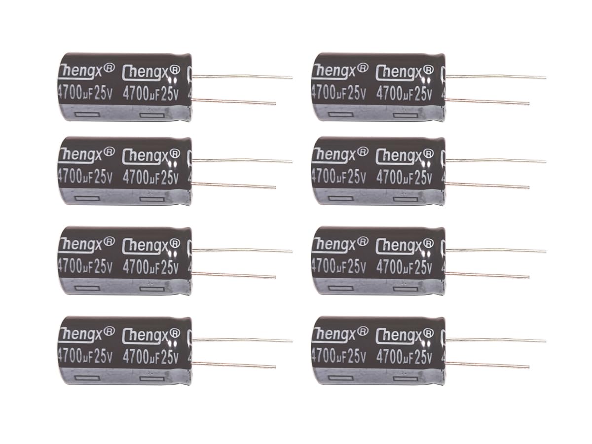 ZHUOYUAN 4700uF 25V 16X30 Aluminum Electrolytic Capacitor, 8PCS, -40 to +105°C, ±20% Tolerance