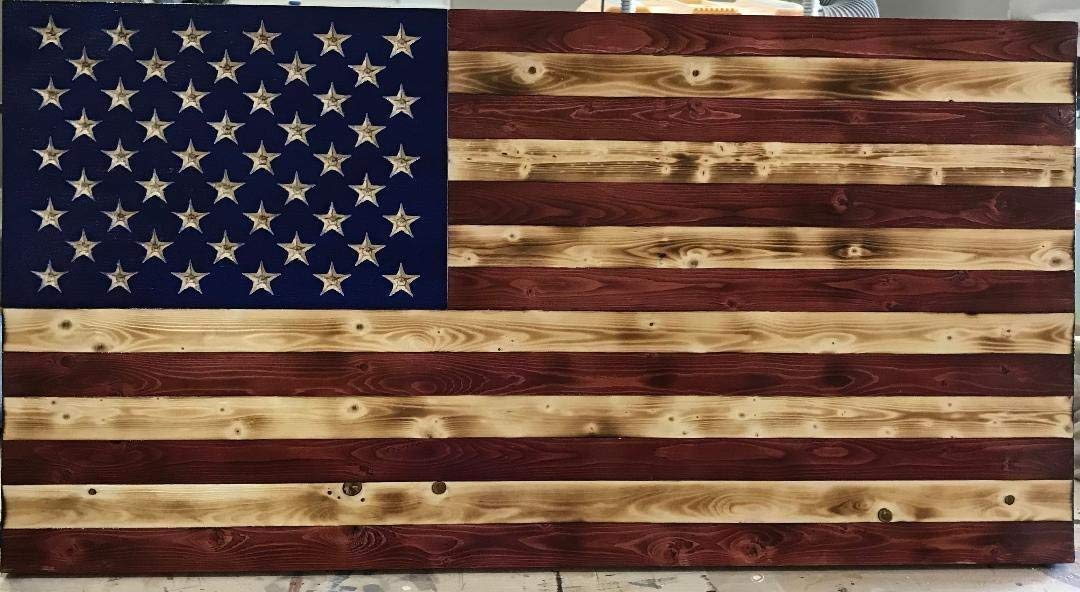 Rustic Wood American Flag (16 X 30) Handmade Products