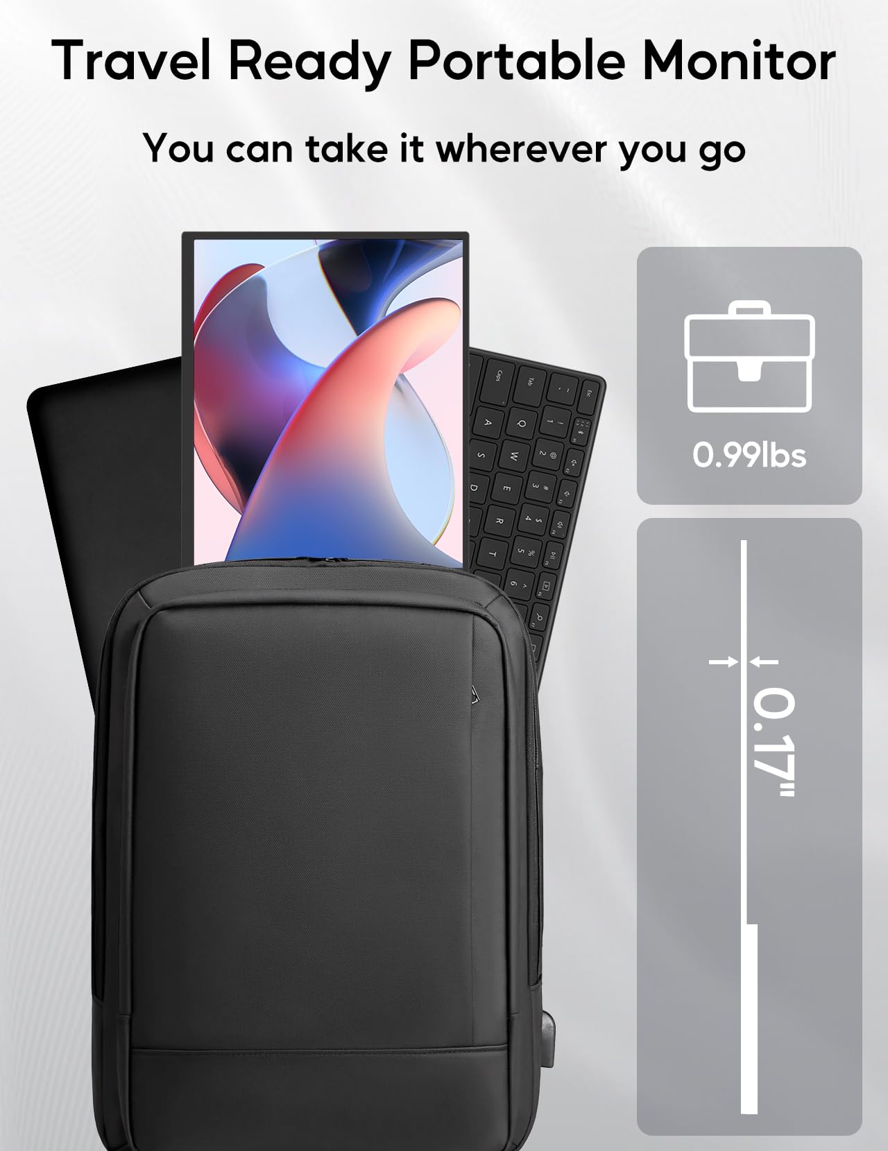 KEEPTIME 4K Portable Monitor 13.4" 3840 x 2400 UHD USB-C HDMI Laptop Monitor, 100% sRGB IPS Computer Gaming Display HDR Travel Monitor w/Speakers for Laptop Xbox PS5 Switch PC Phone