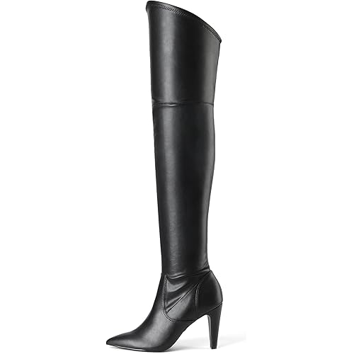DREAM PAIRS Women's Thigh High Boots Over The Knee Heels Long Sexy Pointed Toe Boots