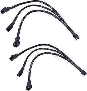 3 Way 4 Pin PWM Fan Splitter Cable,12 inch PC Fan Extension Cable, CA PWM Fan Extension Cable, for Computer ATX Case 4-Pin/3-Pin Cooling Fan Cable (2 Pack