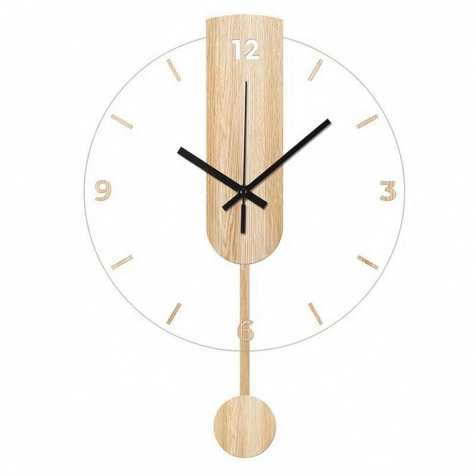 Reloj de Pared Reloj Colgante Reloj Decorativo Reloj con con Panel Central Alto y de Madera Simple de Fácil Lectura