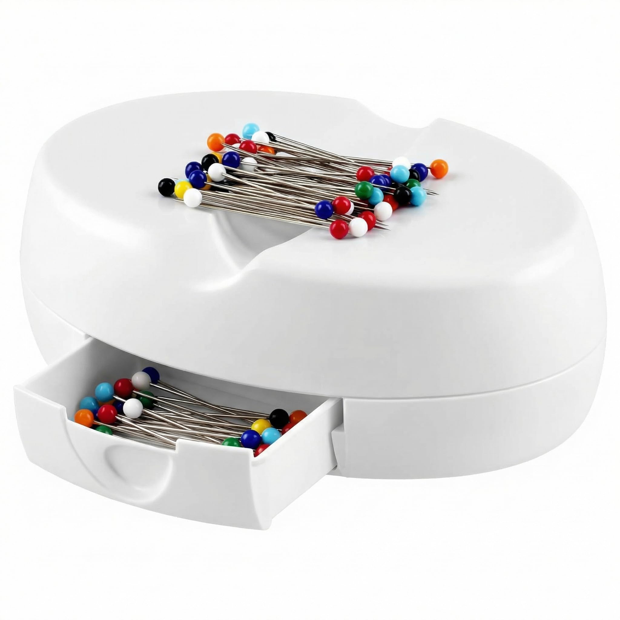 QWORK® Magnetic Pin Hold with Drawer for Sewing Pins Bobby Pins - Includes 50 Quilting Pins
