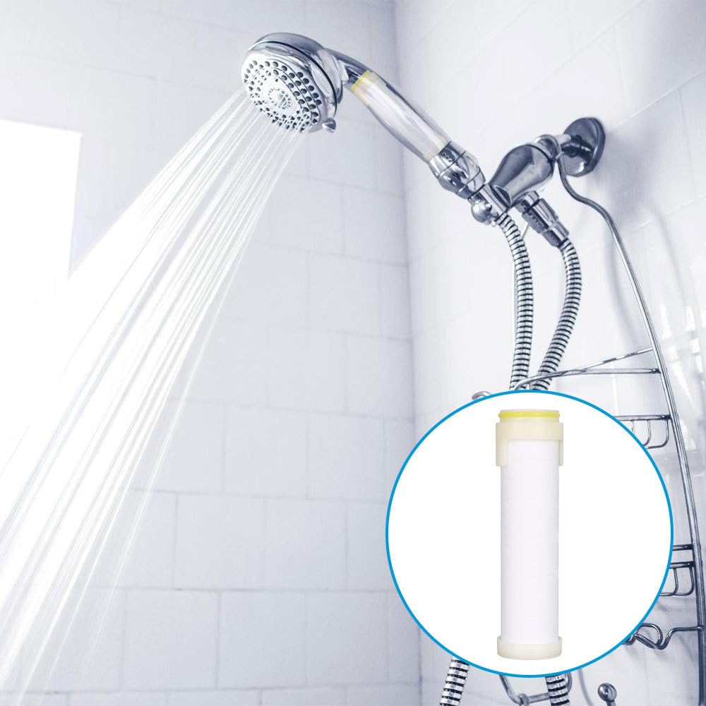 Filtro Doccia in Cotone PP, 8 Pezzi Filtri per Soffione Doccia Portatile, Filtro a Cartuccia di Ricambio, per Acqua Dura, Rimuove Cloro e Altre Sostanze