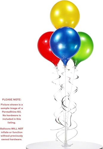 Miniatura 2 de PermaShine - Globos de repuesto reutilizables de 13 pulgadas sin helio (paquete de 4) - Globos de plástico permanente para interiores y exteriores -