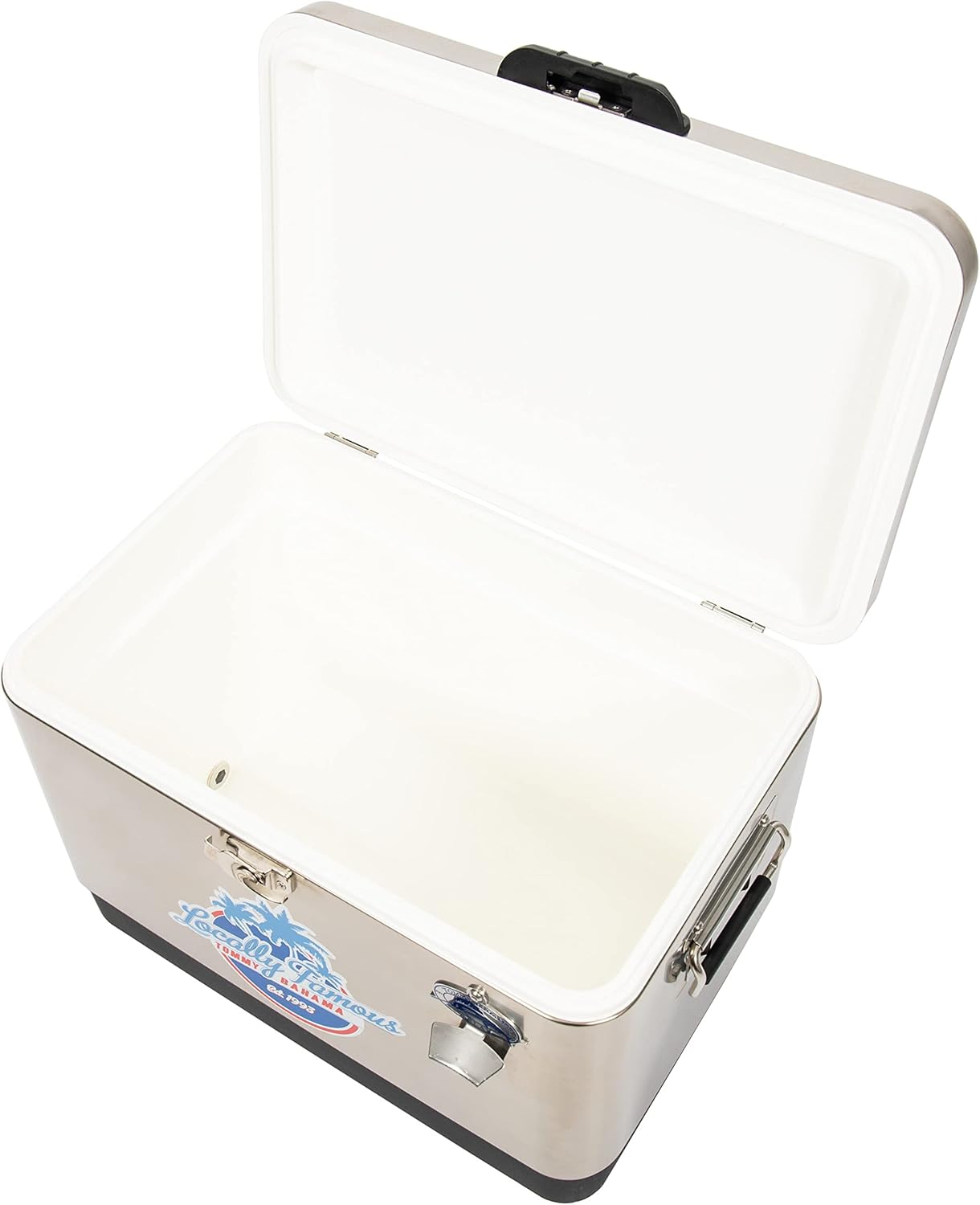 Tommy Bahama 54 Quart Portable Stainless-Steel Cooler with Bottle Opener