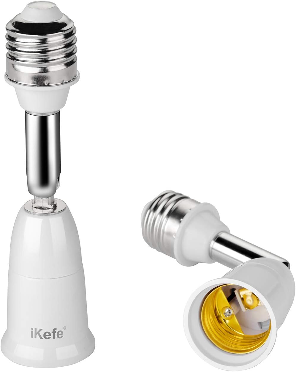 iKefe E26/E27 Light Bulb Socket Extender Adapter,180 Degree Bendable Light Fixture, E26/E27 to