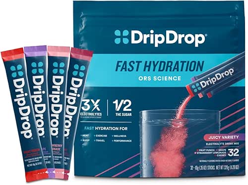 DripDrop Hydration Packets - Juicy Variety Pack - Single Serve