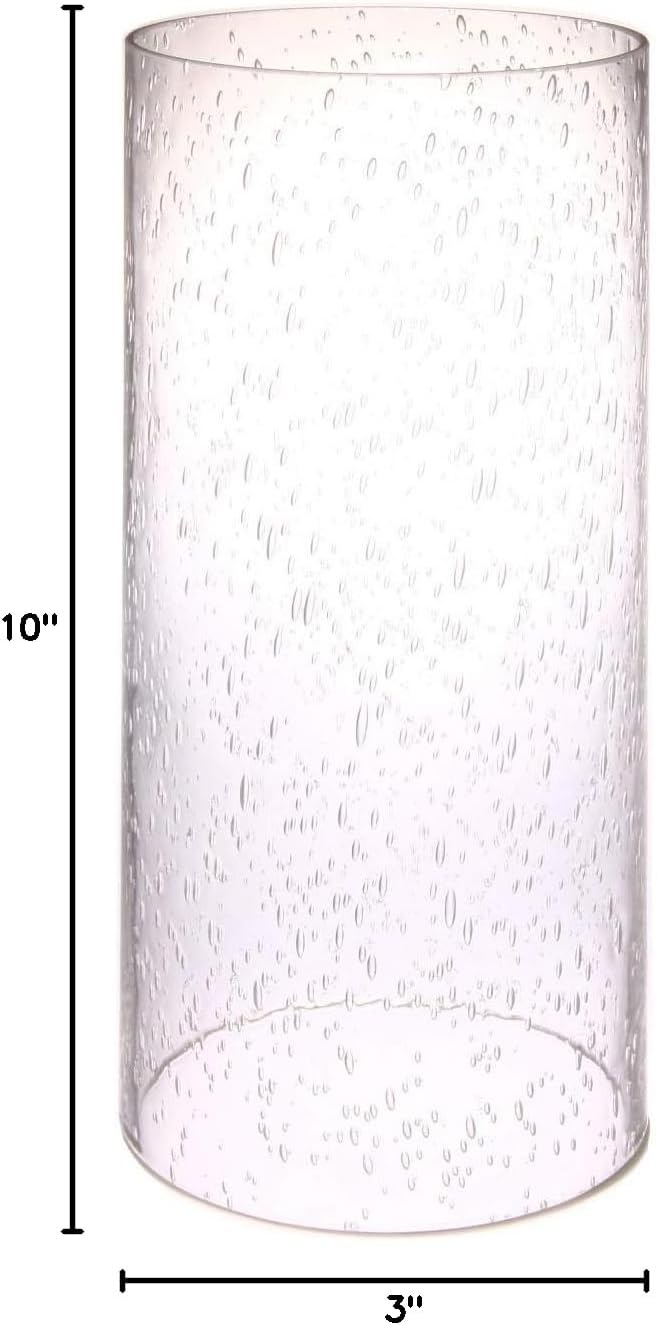 Large Size Bubble Straight Cylinder, Bubble Glass Cylinder Open Both Ends, Open Ended Bubble, Glass Lamp Shade Replacement 3x10 Multiple Specifications
