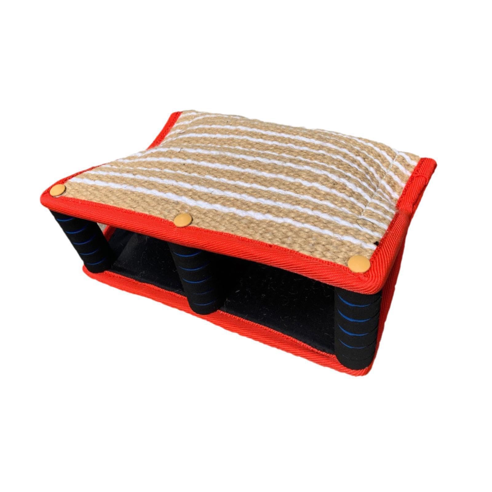 Juguete Interactivo para Perros con Almohada de Yute para morder. Juegos de Tira y afloja Que garantizan sesiones de Entrenamiento Atractivas y, Rojo, 35x25x13cm