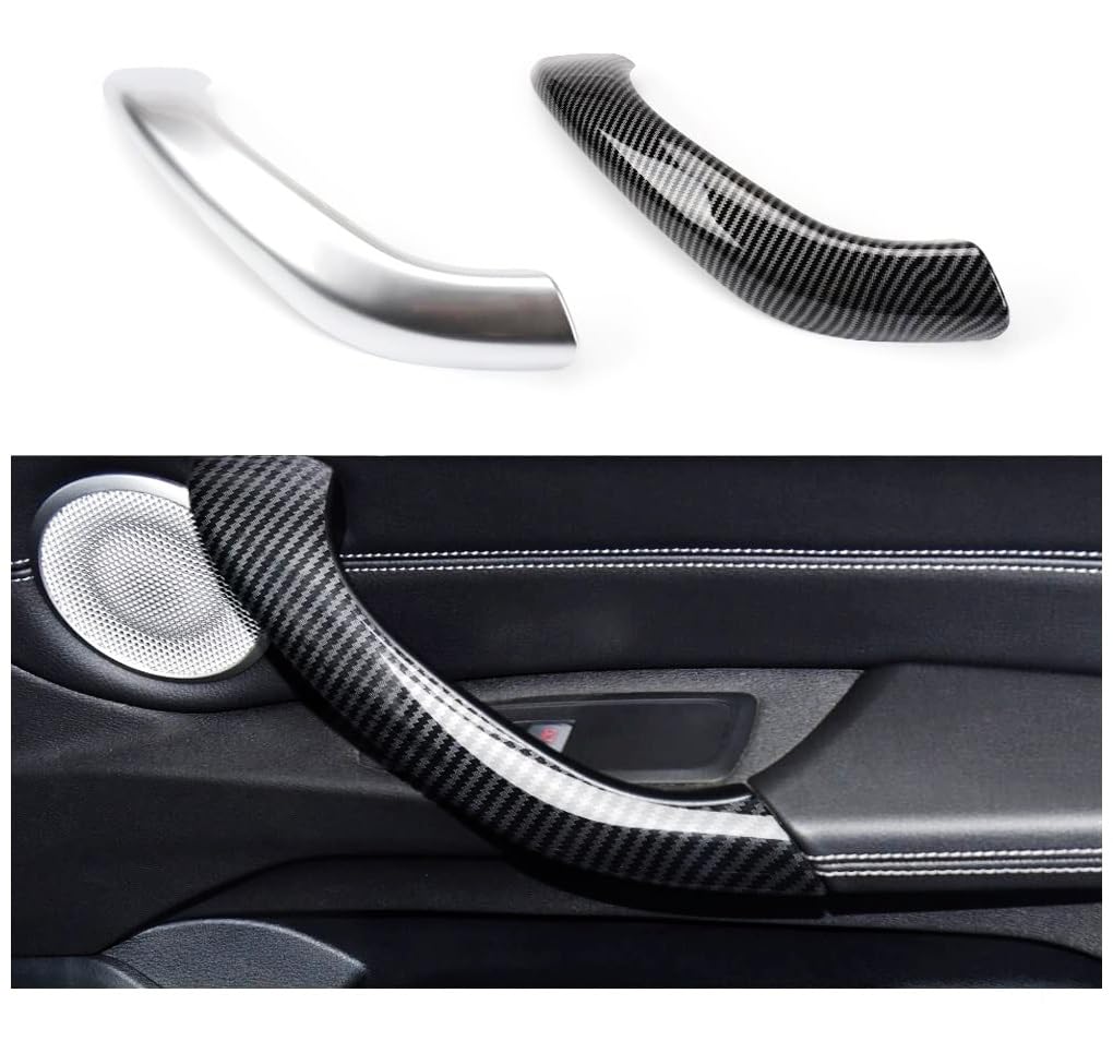 Sostituzione Maniglia Interna Portiera Copertura maniglia interna portiera Per BMW X1 X2 2017-2022 con motivo in fibra di carbonio e finiture cromate