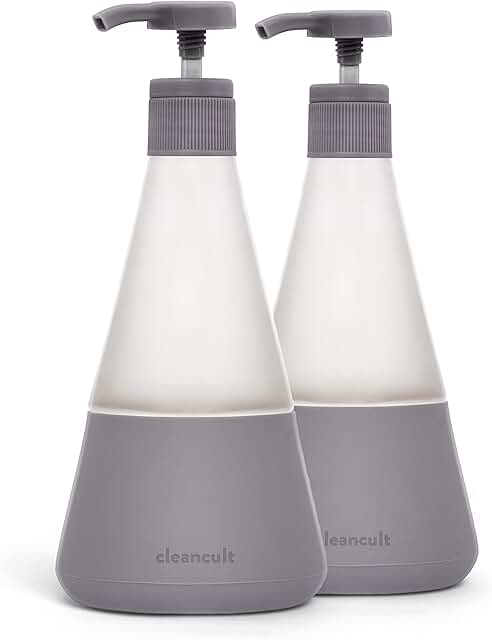 Cleancult Dish Soap Dispenser for Kitchen Sink - Refillable Glass Soap Dispenser with Pump - Shatter Resistant, Dishwasher...