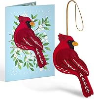 Lovepop Cheerful Cardinal Heartfelt Charm Pop-Up Card with Detachable Felt Bird Keychain | Purse Charm, Bag Accessory, Gift Topper