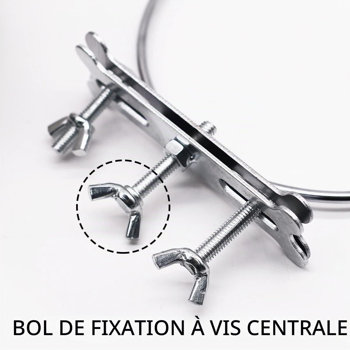 Gamelle suspendre robuste et durable en acier inoxydable - Support à trois boulons - Bol à eau et nourriture à suspendre - Convient pour animal de compagnie