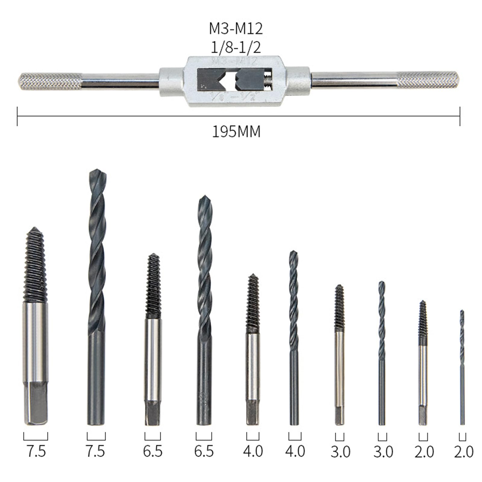 BAIFULAI 11-teilig Schraubenausdreher Set mit Bohrer-Set und inkl, Linksausdreher Set, Schraubenlöser, Schrauben Entferner zum Lösen und Entfernen von Festsitzenden oder Abgebrochenen Schrauben