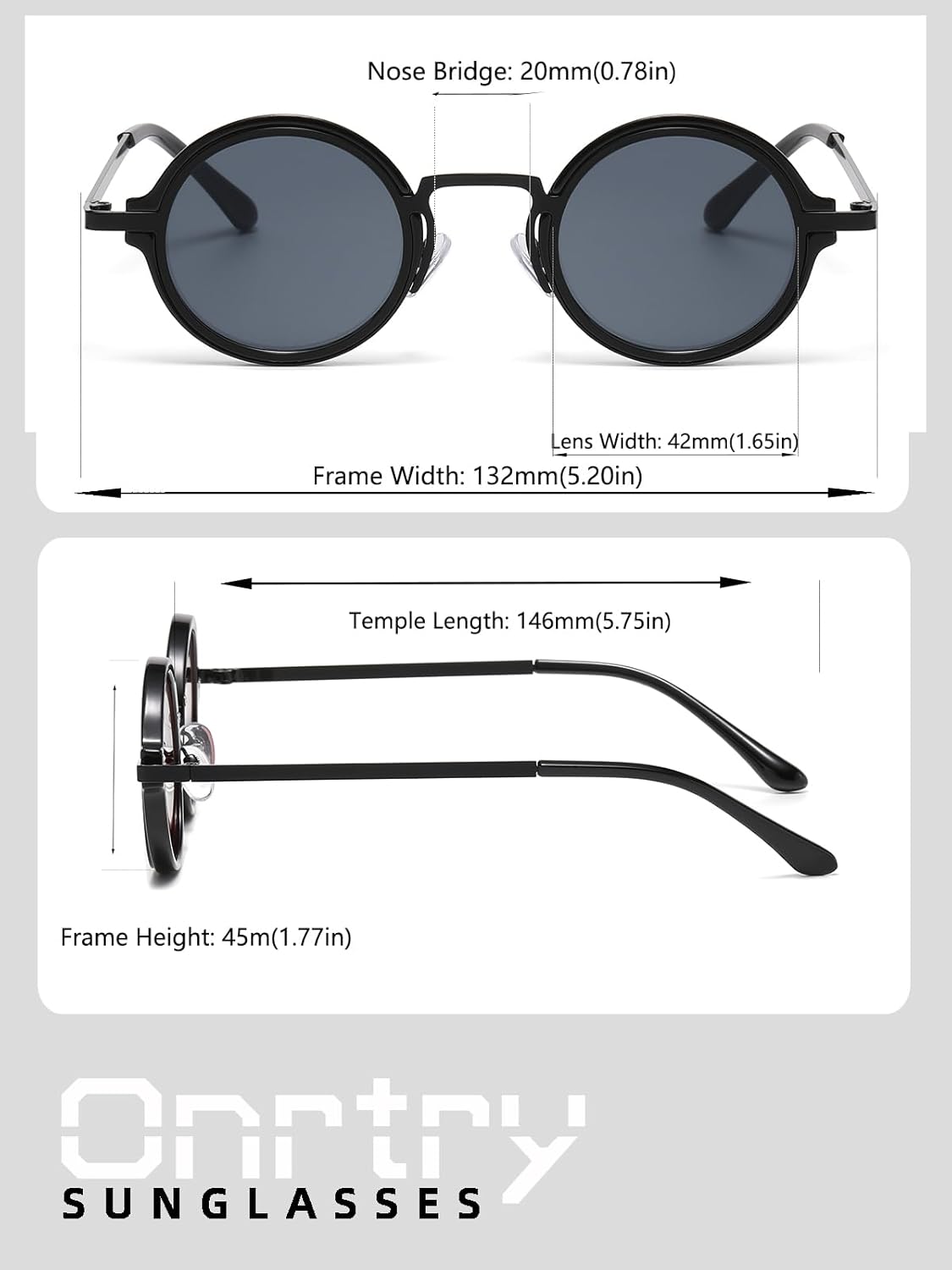 Onrtry Round Sunglasses for Men Women Hippie Small Circle Sun Glasses Red Lens Glasses - Image 6